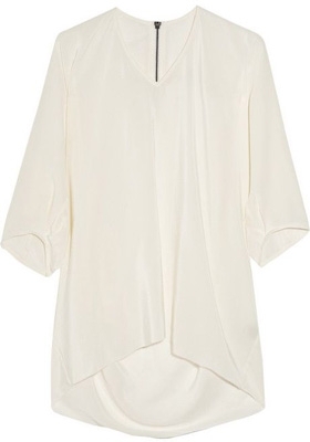 Alldressedup Draped Silk-Crepe Blouse