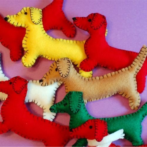 Dachshund Felt Ornaments