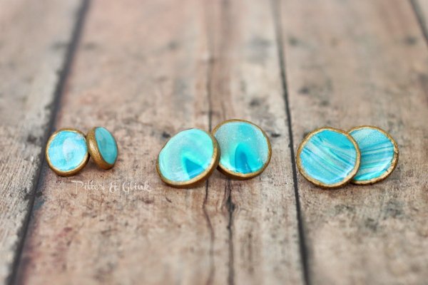 Faux Agate Studs