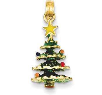 14k Gold Tree Pendant