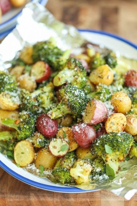 Garlic Parmesan Broccoli and Potatoes