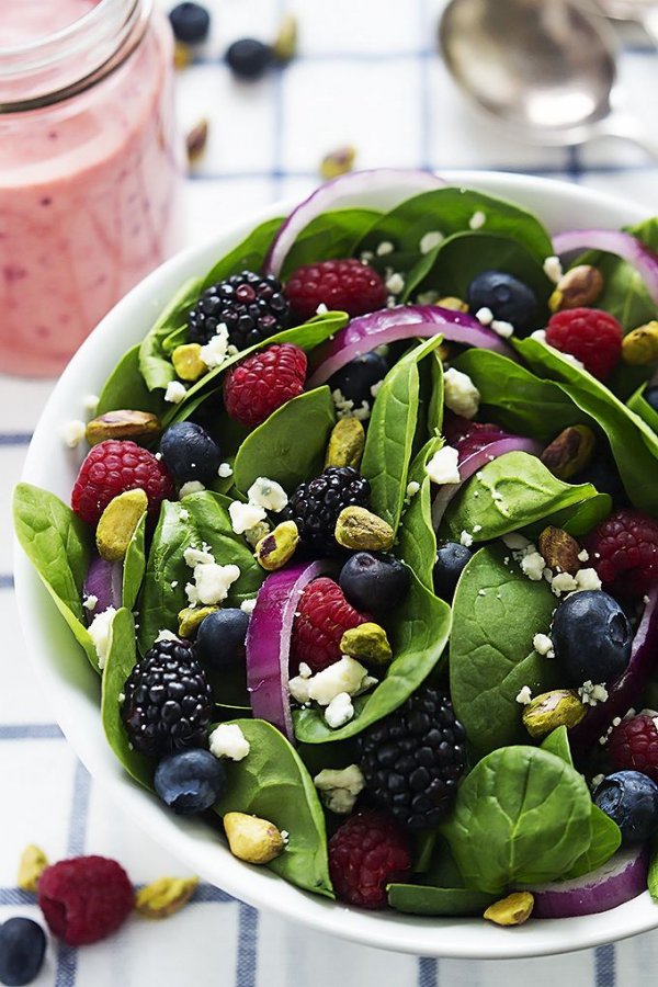 Berry Lover's Spinach Salad with Berry Vinaigrette