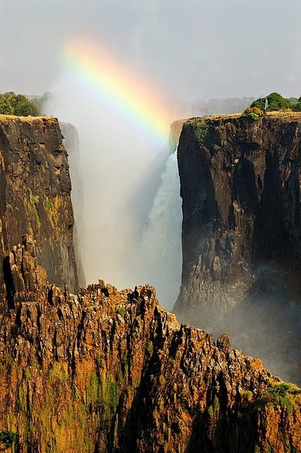 Rainbow over the Falls - Zambia