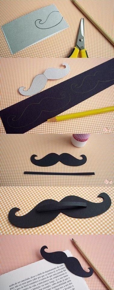 Mustache Bookmark