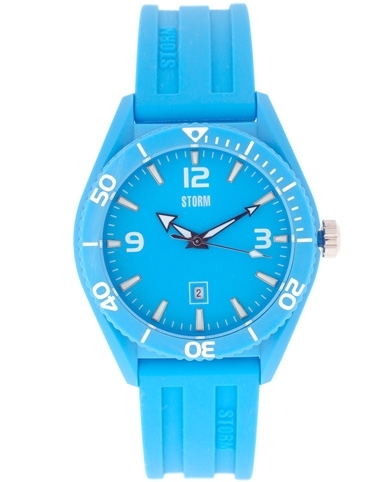 Storm Sky Blue Rubber Strap Watch