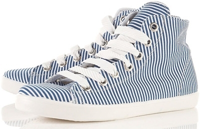 Topshop Blue Striped Hi-Tops