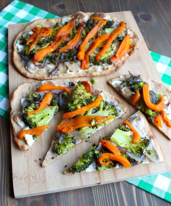 Roasted Vegetable Flatbread Pizza