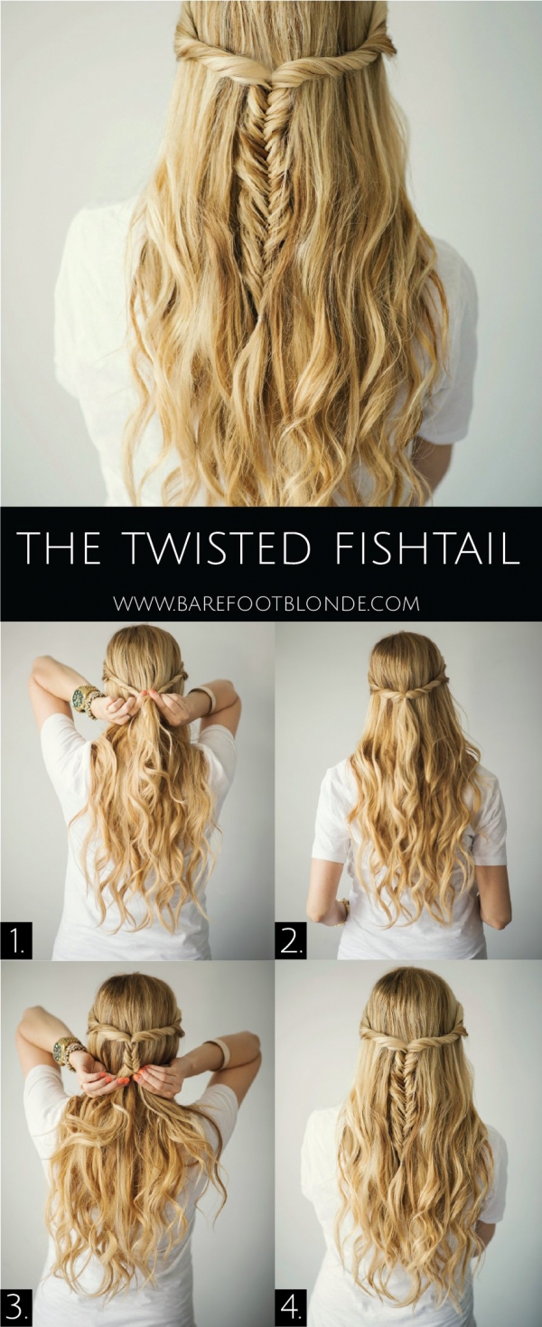 Twisted Fishtail Half-up Half-down