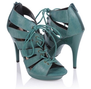 Distressed Leatherette Cutout Heels