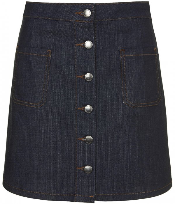 Denim Button Skirt