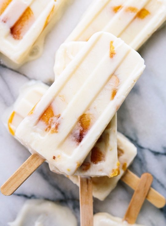 Roasted Peach and Honey Pops