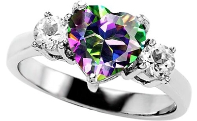 Mystic Topaz Engagement Ring