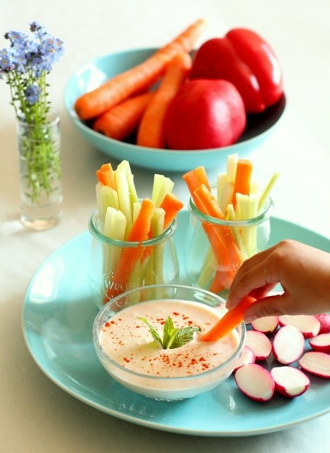 Serve Raw Veggies Instead of Chips/Crackers