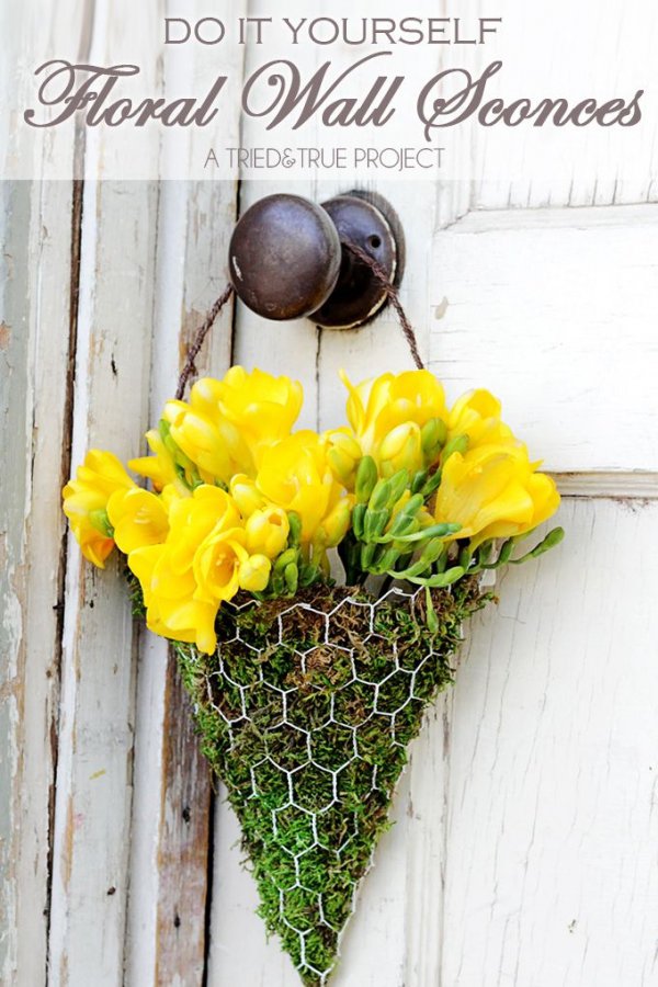 Make These Easy DIY Floral Wall Sconces with Just a Few Supplies