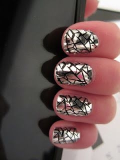 Broken Glass Inspired Nails