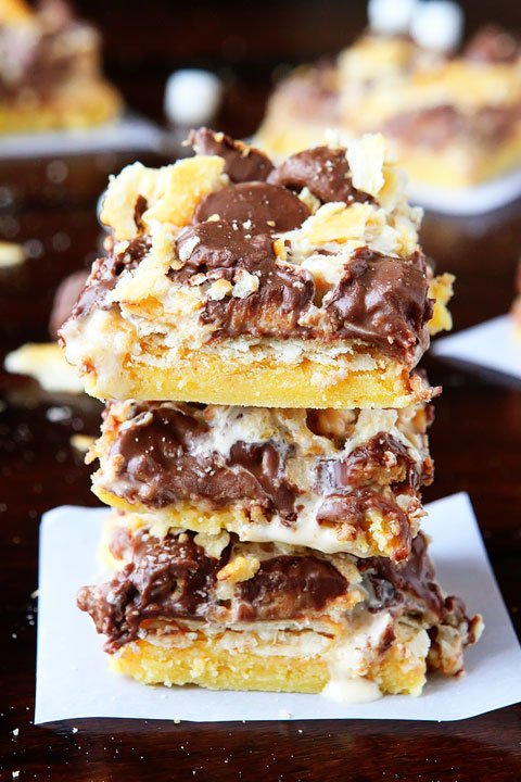 Gooey Ritz Peanut Butter Cup S'mores Bars