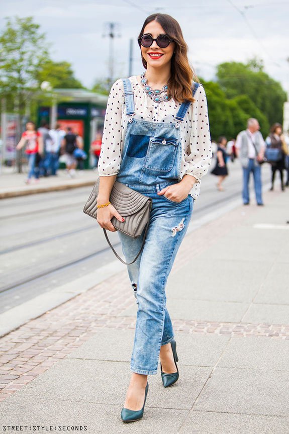 With a Feminine Blouse and Necklace