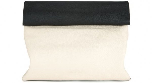 Two Tone Roll-Top Clutch