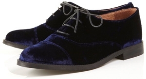 Topshop Karyss Velvet Lace up Shoes