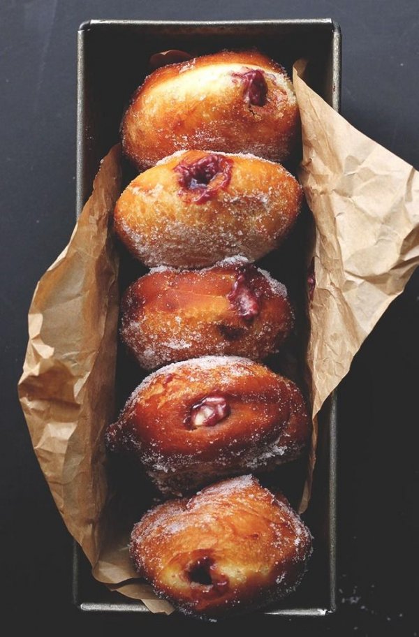 Blackberry Jam & Custard Doughnuts