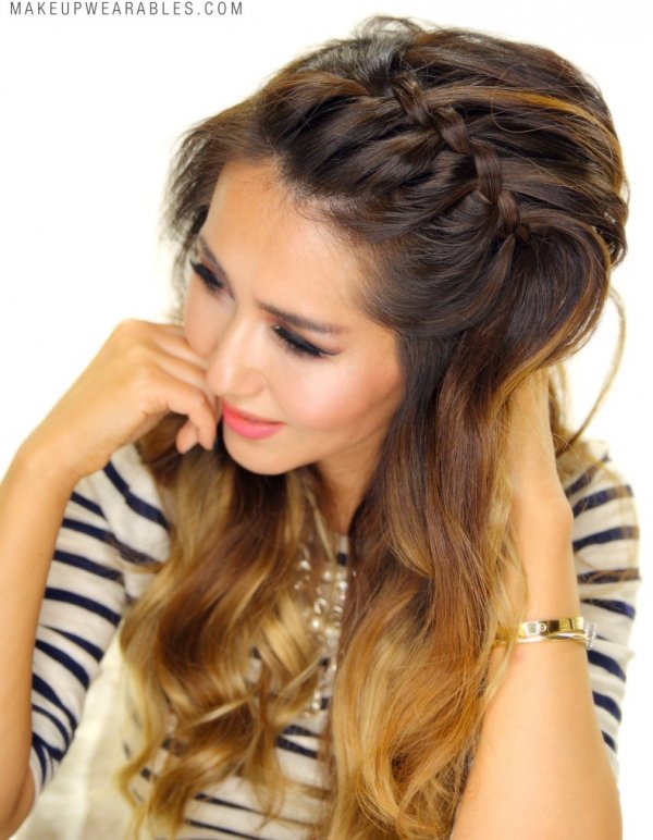 Faux Waterfall Headband Braid