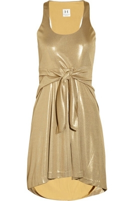 Halston Heritage Metallic Jersey Dress