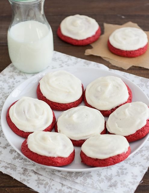 Red Velvet Cookies with Cream Cheese Frosting