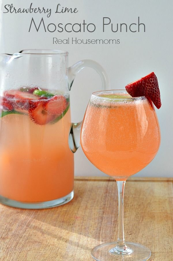 Strawberry and Lime Moscato Punch