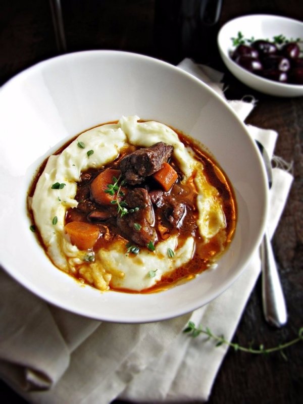 French Beef Stew on Potato Puree