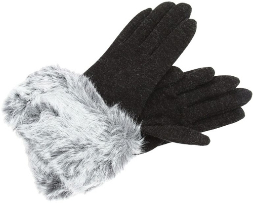 Echo Design Jersey Faux Fur Cuff Gloves