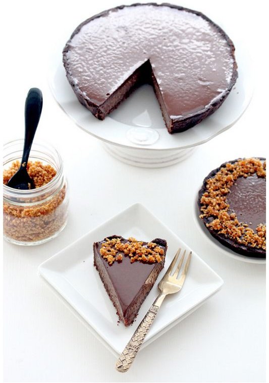 Triple Chocolate Hazelnut Praline Tart