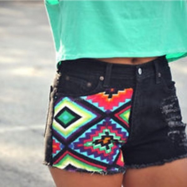 Distressed Denim Shorts