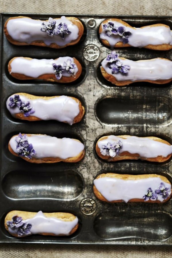 Violet and Lemon Eclairs