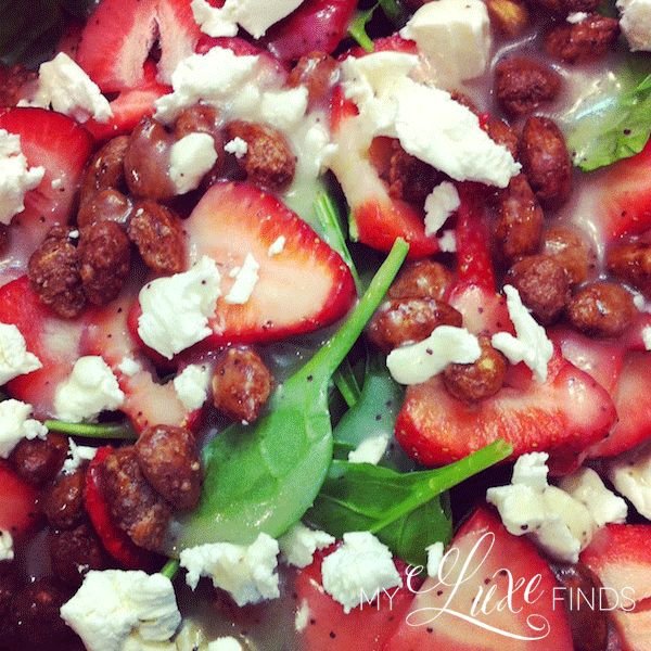 Spinach and Strawberry Salad with Goat Cheese