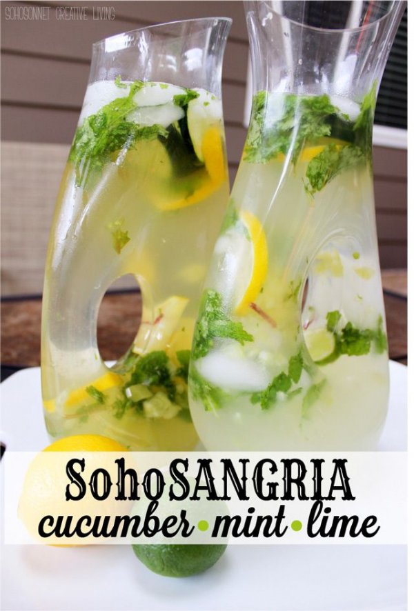 Cucumber Mint Lime White Wine Sangria