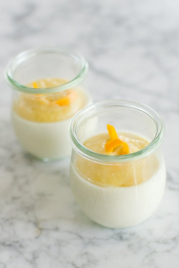 Buttermilk Panna Cotta with Mango Sauce