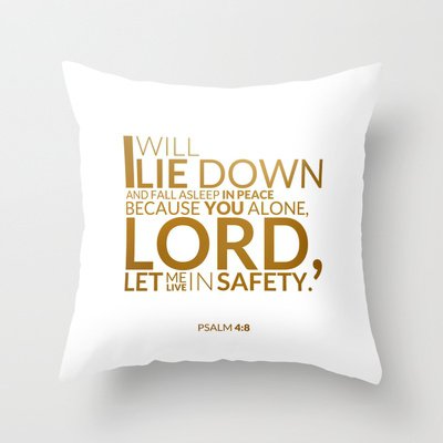 Psalm 4:8 Throw Pillow