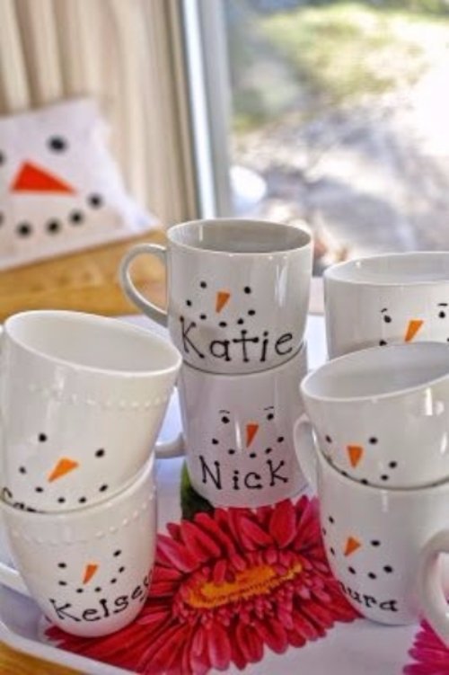 Snowman Sharpie Mugs