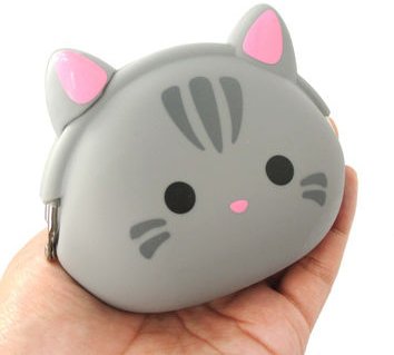 Grey Kitty Coin Purse