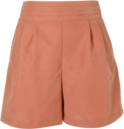 Topshop Peach Pleated Waistband Shorts