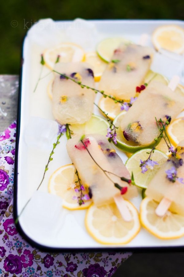 Citrus Margarita Spring Popsicle with Edible Flowers!