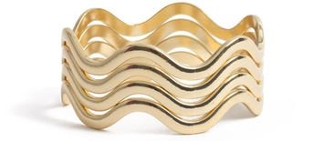 Waved Bangles - Gold / One