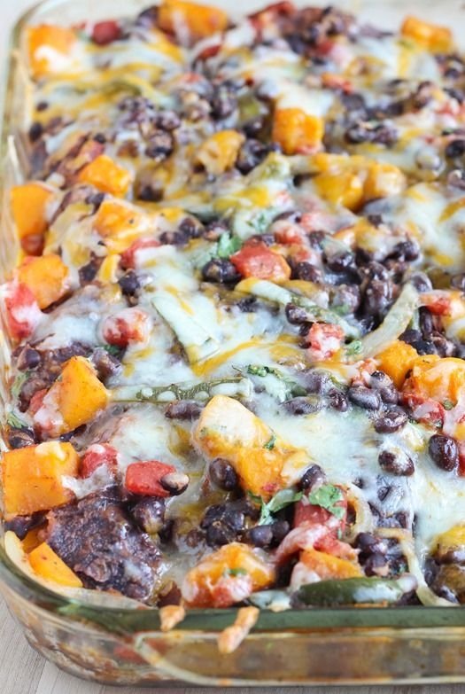 Roasted Butternut Squash Enchilada Casserole