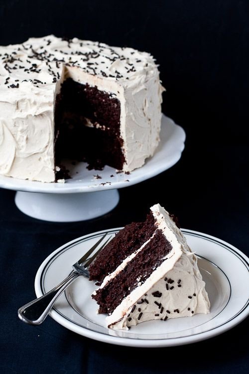 Chocolate Cake with Peanut Butter Buttercream Frosting