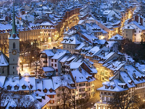 A Snowy Day in Bern, Switzerland