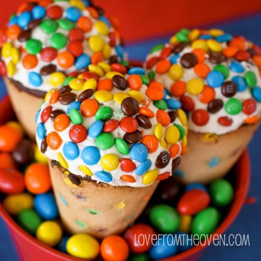 M&M Cupcake Cones