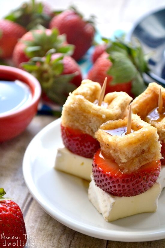 Strawberry Brie Waffle Bites