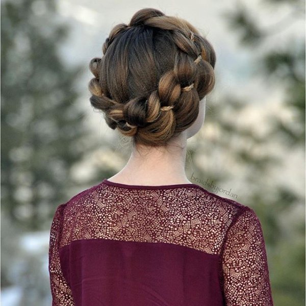 clothing, hair, hairstyle, long hair, bun,