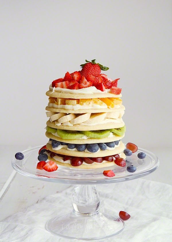 Rainbow Fruit Sugar Cookie Cake