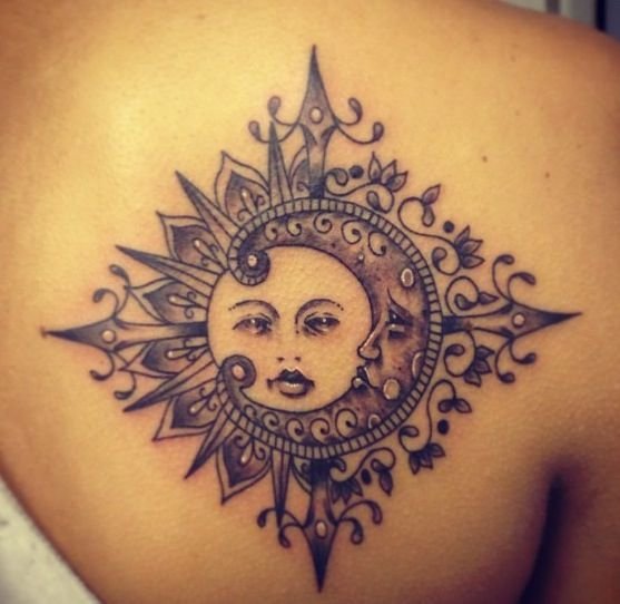 celestial sun and moon tattoo designs